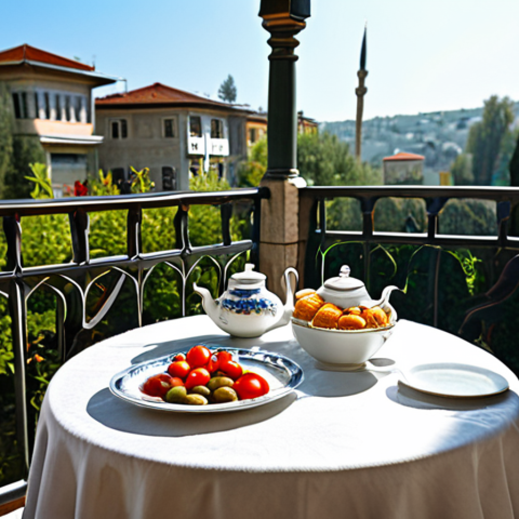 전통식품의 건강 영향 - **Traditional Turkish Breakfast Scene:** "A cozy morning scene featuring a table laden with a tradit...