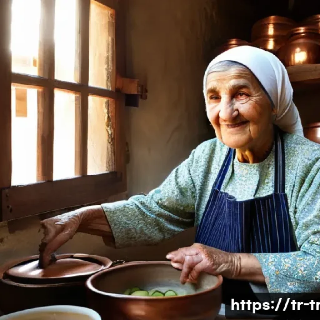 전통 발효식품 제조사 - **Image Prompt: "A heartwarming scene of an Anatolian grandmother (anneanne/babaanne) in a rustic, s...