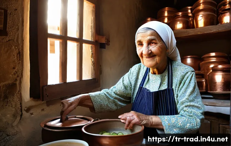 전통 발효식품 제조사 - **Image Prompt: "A heartwarming scene of an Anatolian grandmother (anneanne/babaanne) in a rustic, s...
